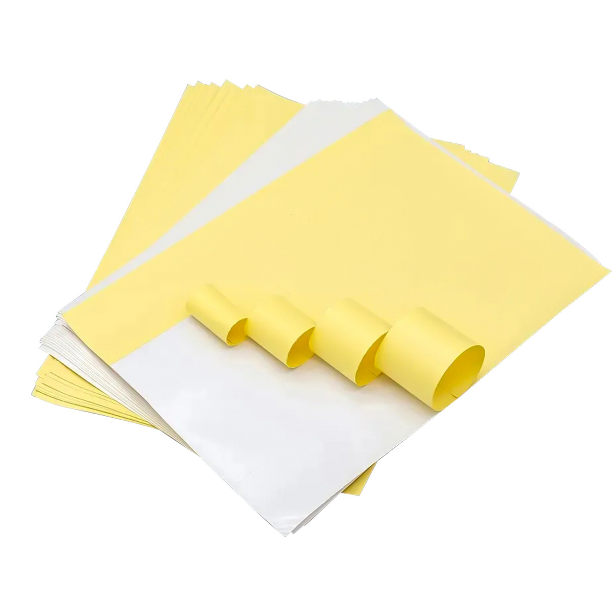 Yellow synthetic PP film sticker waterproof stickers roll inkjet label diecut for inkjet printer adhesive labels