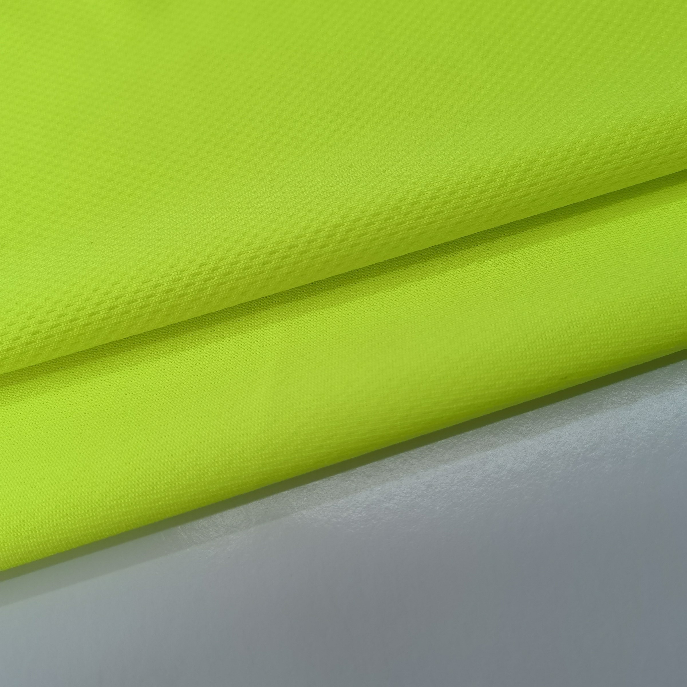 Factory Makes Stock Reflective Safty Vest Fabric Fluorescent Green Fabric Terylene Bird Eye Mesh Fabric