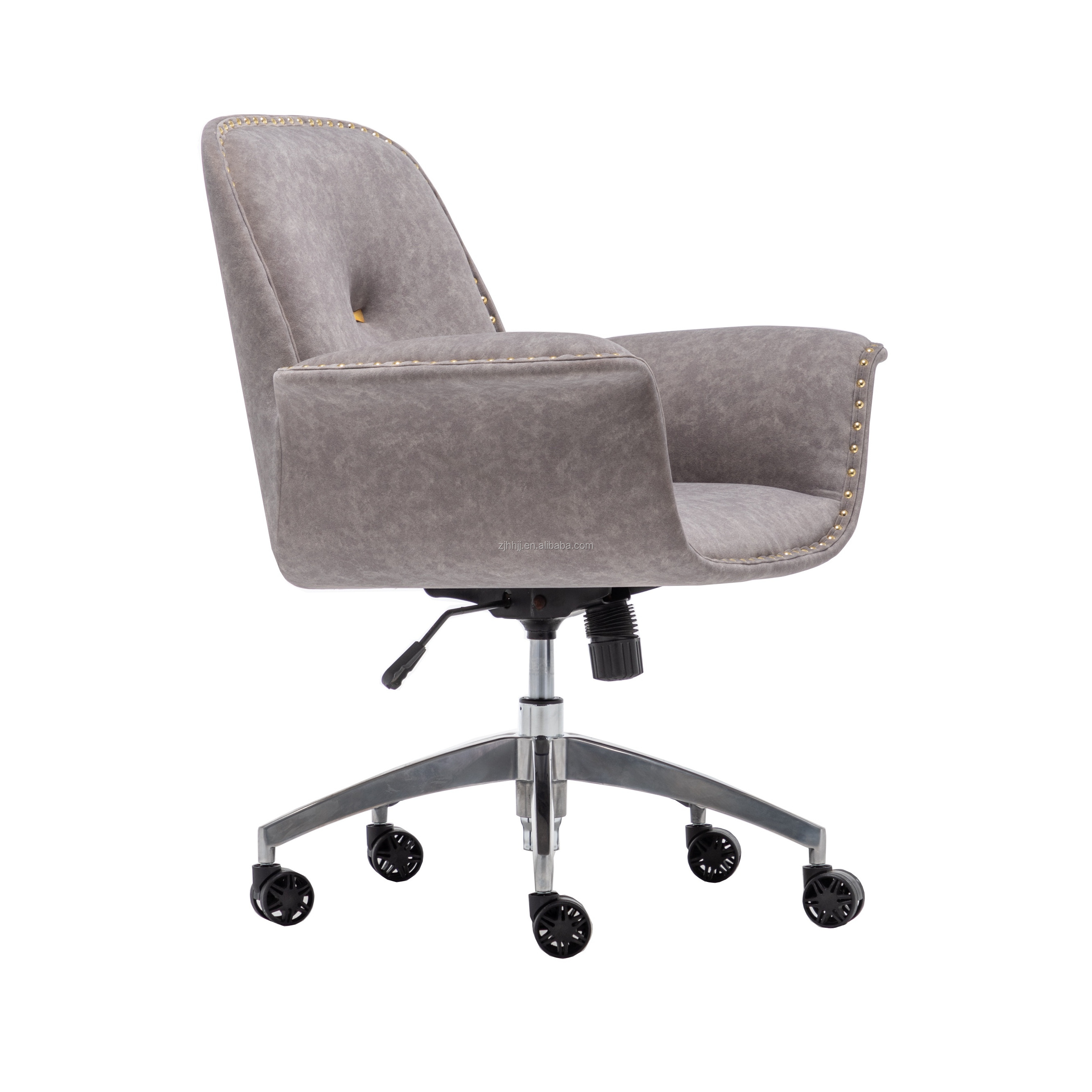 Office Chair Modern Armless Desk Chair with Wheels, Adjustable Swivel Rolling Computer Task Chair, Faux Leather Sewing Chairs