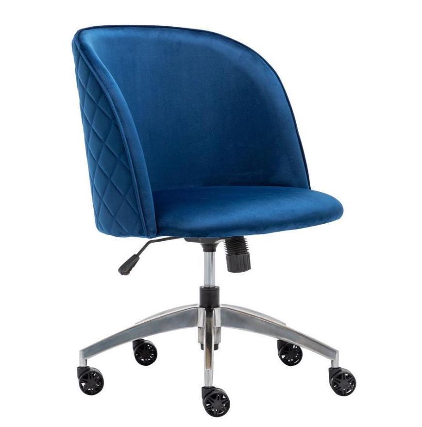 Armless Office Desk Chair with Wheels or Stationary,Extra Wide Cross Legged Swivel Chair, Modern Neutral Comfy Chair for Vanity