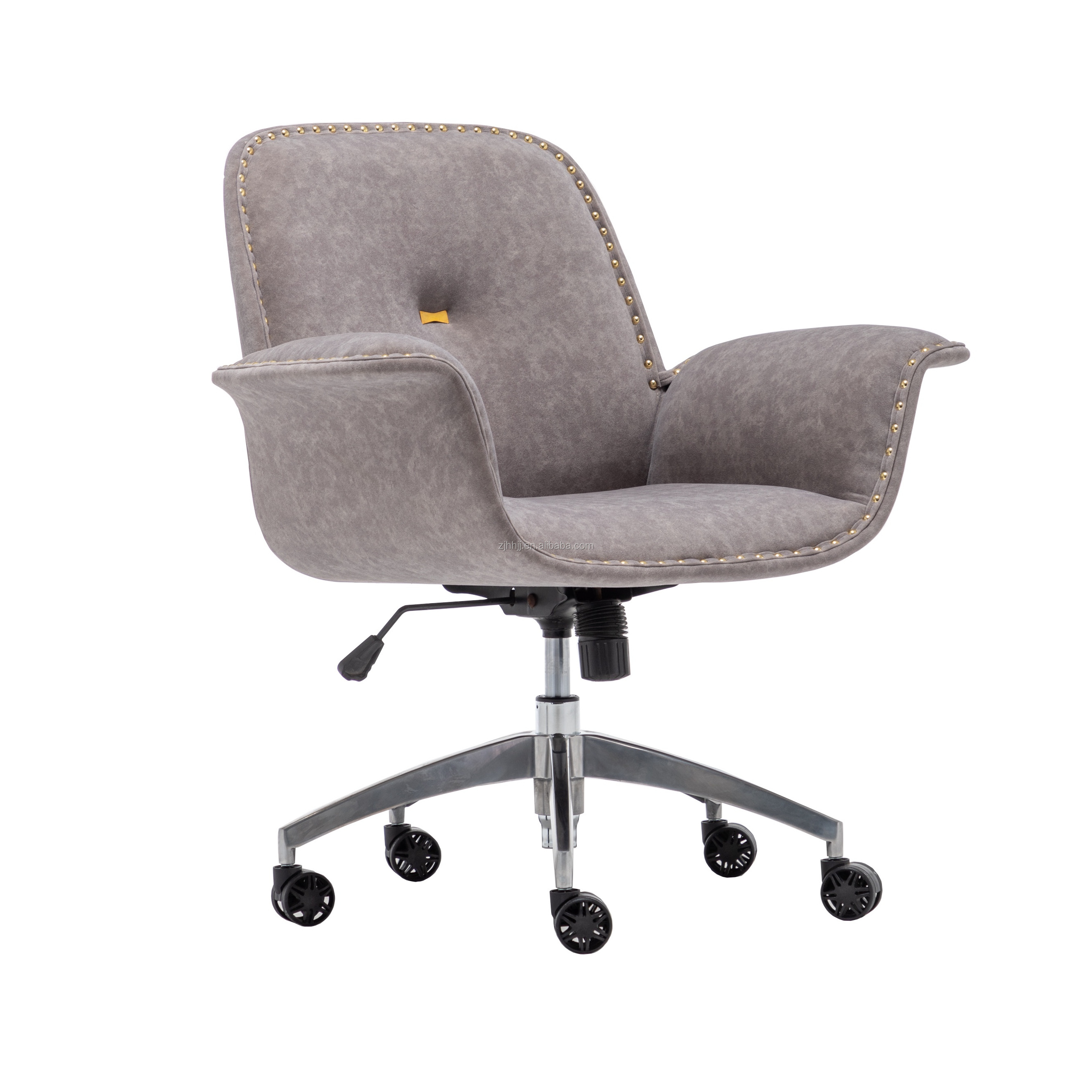 Office Chair Modern Armless Desk Chair with Wheels, Adjustable Swivel Rolling Computer Task Chair, Faux Leather Sewing Chairs