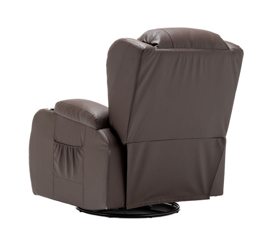 Recliner Chair with Overstuffed Arm and Back, Breathable Bonded Leather Classic Recliner Single Sofa Home Theater Seating