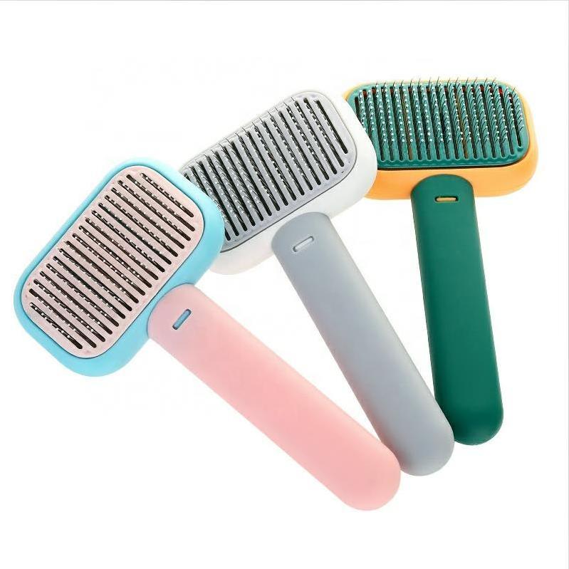 2022 High Quality Product Pet Grooming Brush Self Cleaning Automatic Dog Cat Shaving Brush Removing Dog Hair Pet Comb