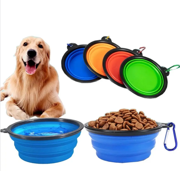 Collapsable Foldable Silicone Travel Outdoor Hiking Food Water Feeding Pet Cat Dog Bowl hot selling