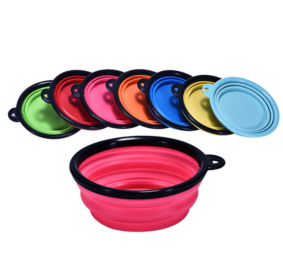 Collapsable Foldable Silicone Travel Outdoor Hiking Food Water Feeding Pet Cat Dog Bowl hot selling