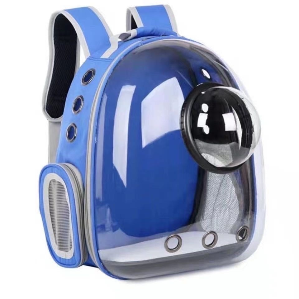 Panoramic transparent cat bag side open sunroof breathable backpack pet bag outdoor portable transparent portable pet backpack