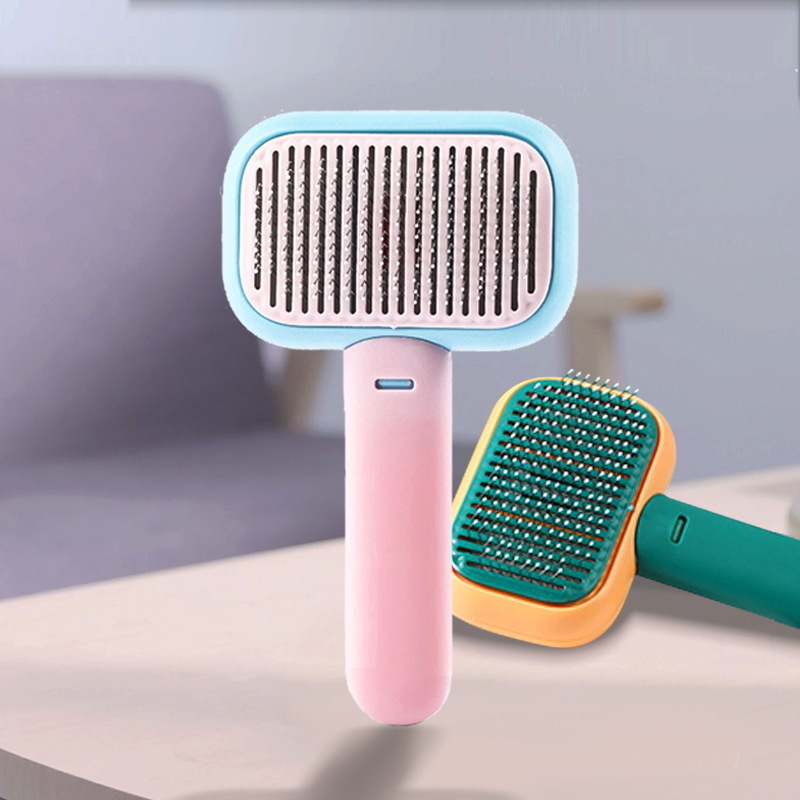 2022 High Quality Product Pet Grooming Brush Self Cleaning Automatic Dog Cat Shaving Brush Removing Dog Hair Pet Comb