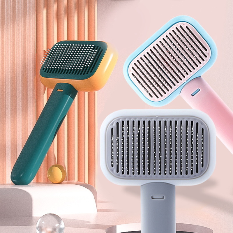 2022 High Quality Product Pet Grooming Brush Self Cleaning Automatic Dog Cat Shaving Brush Removing Dog Hair Pet Comb