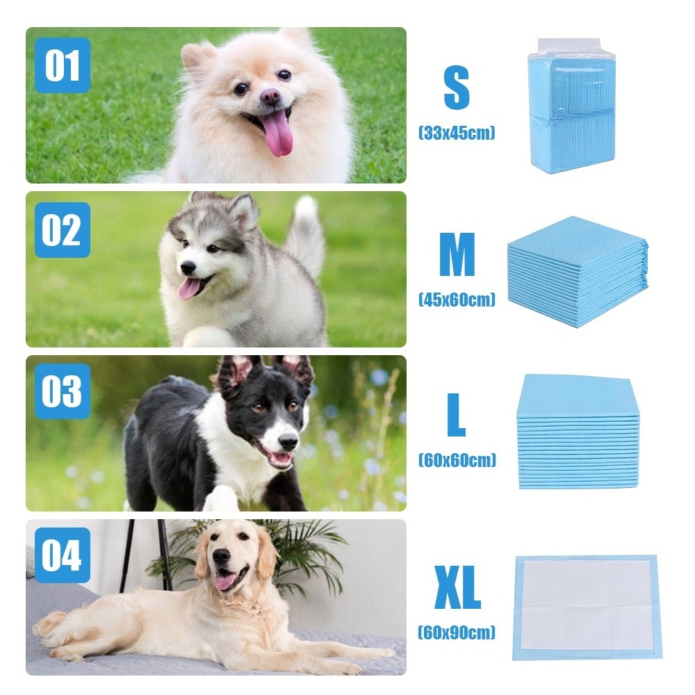 Hot Sales Super Absorbent Pet Diaper Dog Training Pee Pads Disposable Urine Nappy Mat for Cats Dog Diapers Cage Mat Pet Supplies