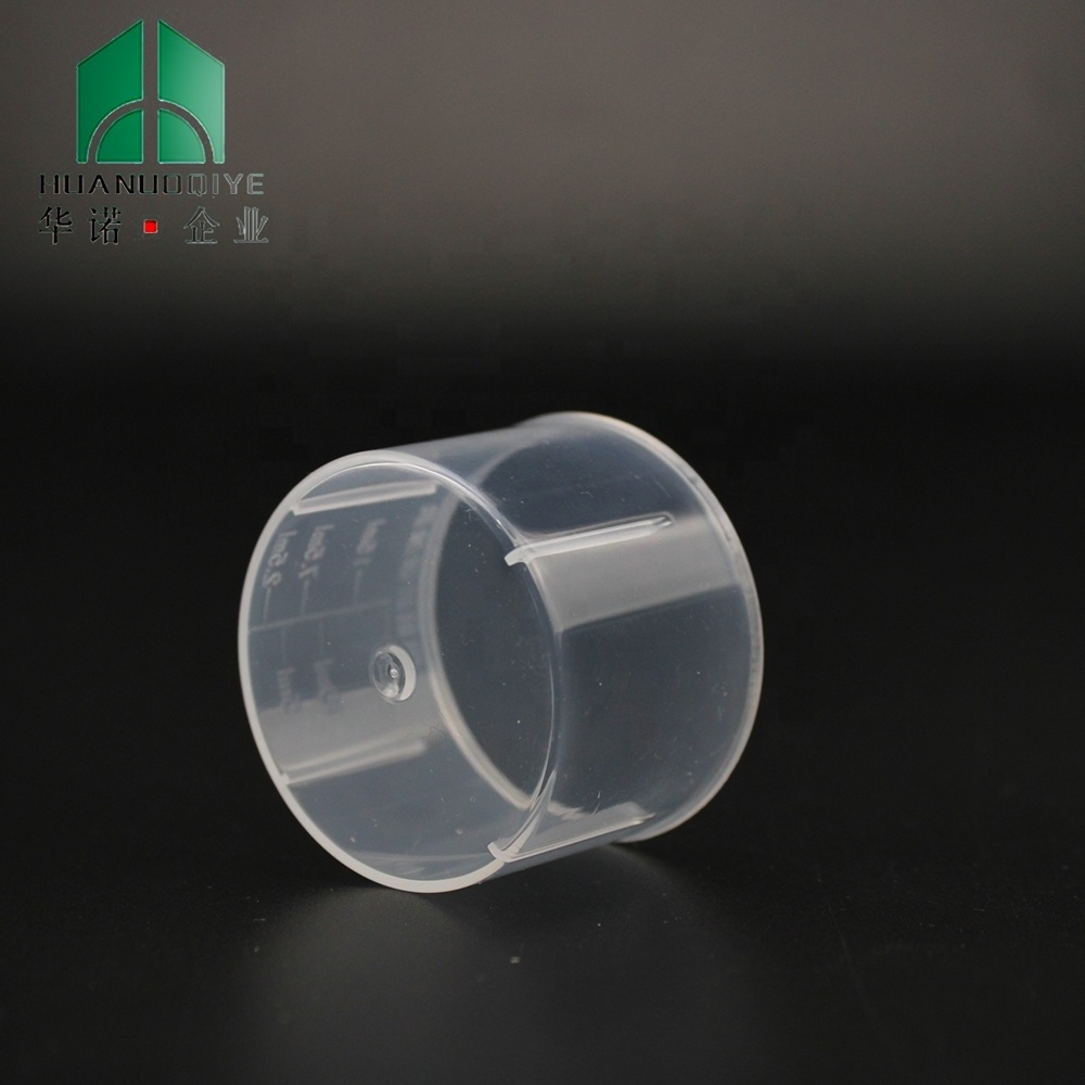 Free Sample Provided 20ml PP Graduated Plastic Medicine Measuring Cup for 28mm Child Proof Lid