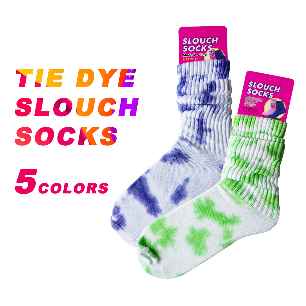 Uron 2022 most popular tye dye socks tye dye slouch socks colorful tye dye socks