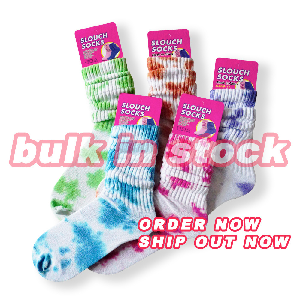 Uron 2022 most popular tye dye socks tye dye slouch socks colorful tye dye socks