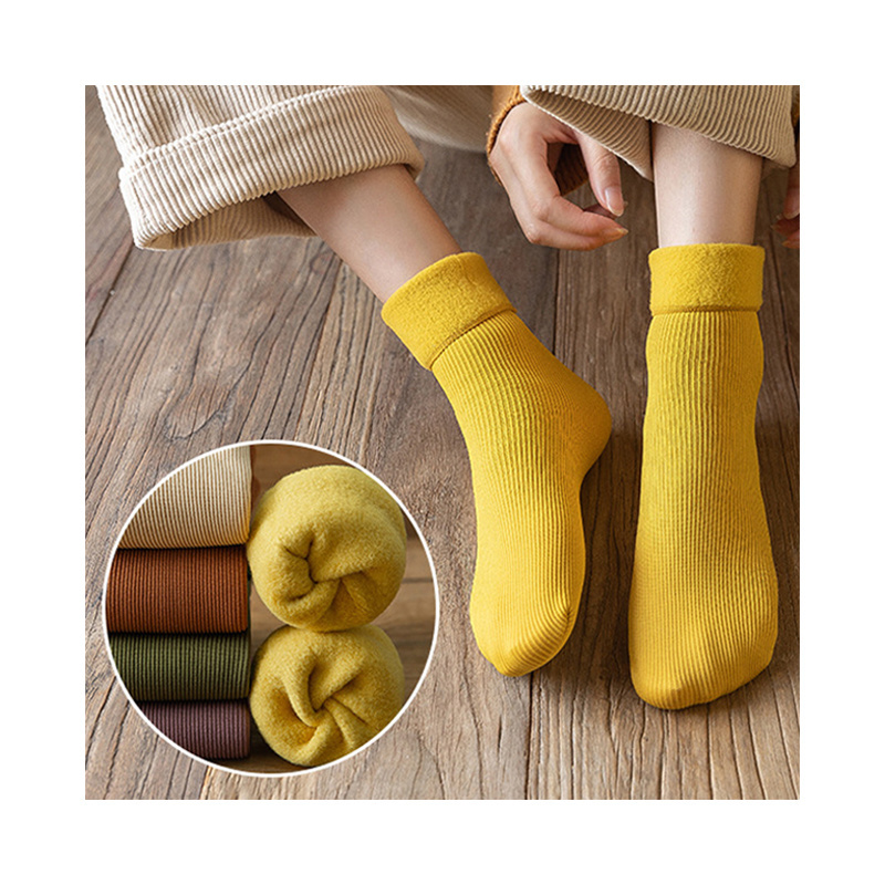 uron Fashion Winter Warm  Socks Thick Velvet Floor Socks Warm In The Tube Snow Socks