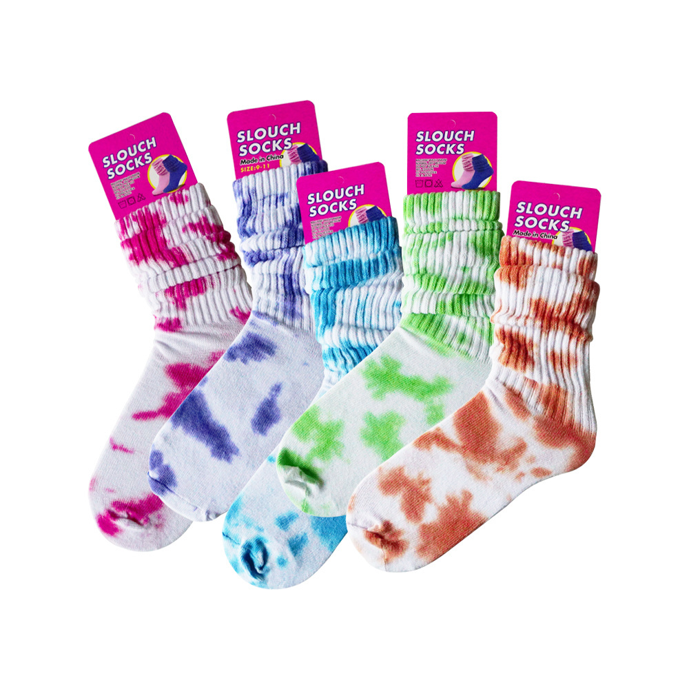 Uron 2022 most popular tye dye socks tye dye slouch socks colorful tye dye socks