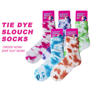 Uron 2022 most popular tye dye socks tye dye slouch socks colorful tye dye socks