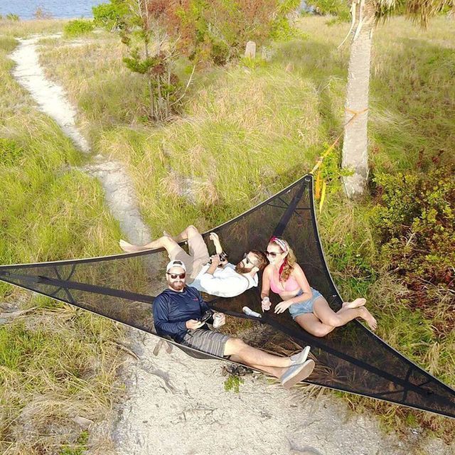 2.8x2.8m fast to shipping recreational outdoor Triangle Portable Camping Hammock