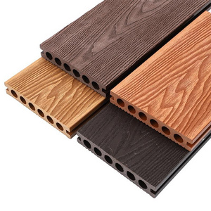 New technology 3D embossed co-extrusion outdoor plastic wooden decking composite wpc flooring