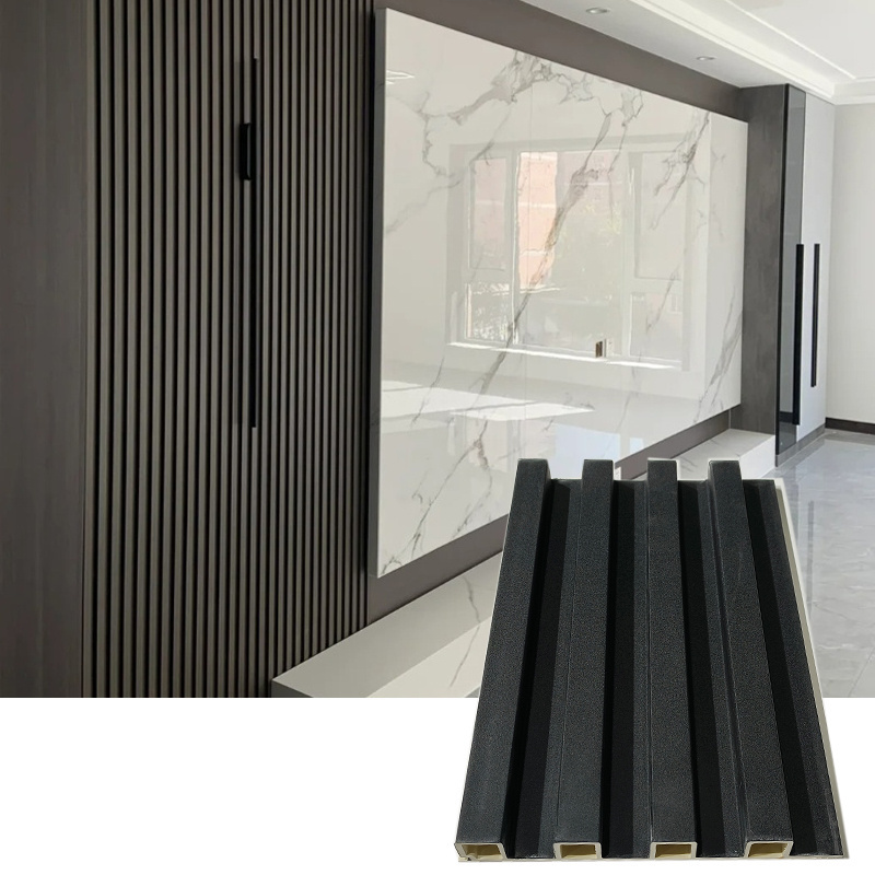 Grooved Grille Background Wood Plastic Composite Interior Decoration Wall Cladding WPC Fluted Panels