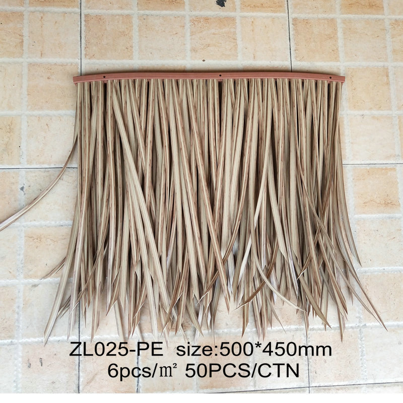 House Roofing PVC PE artificial straw synthetic roofing for beach thatch umbrella gazebo