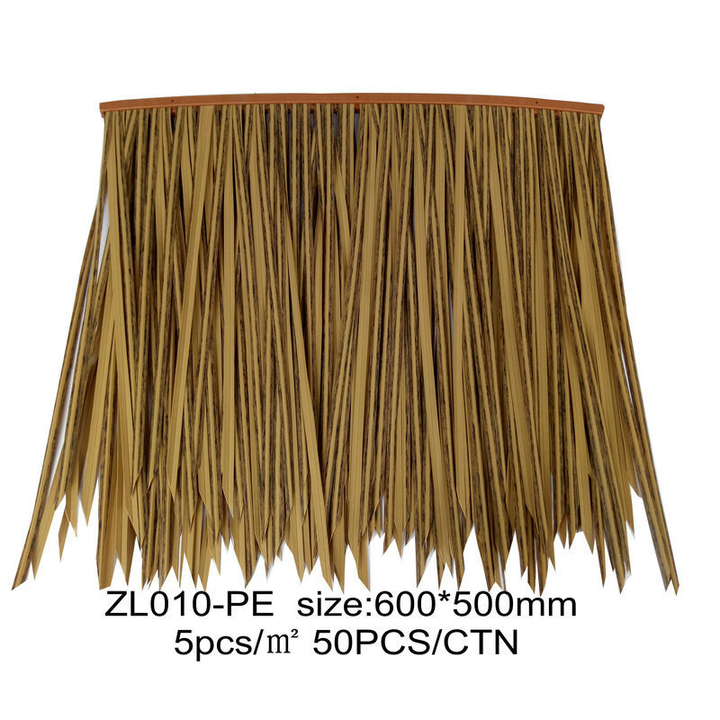 House Roofing PVC PE artificial straw synthetic roofing for beach thatch umbrella gazebo