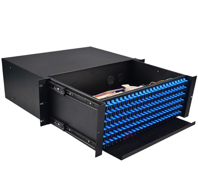 FTTH 19 Inch Slide Rail Rack Mount Drawer 8 12 24 48 96 144 Port Distribution Box Fiber Optic Patch Panel