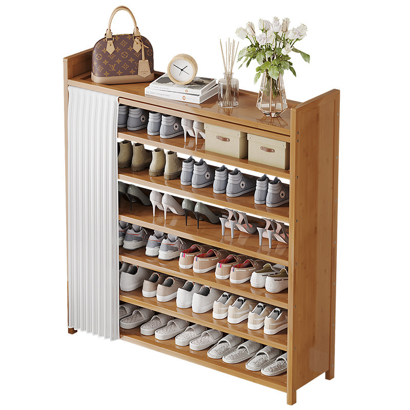 Factory Foldable Multilayer Natural Bamboo Shoe Rack Shoe Shelf Bamboo cabinet Save Space