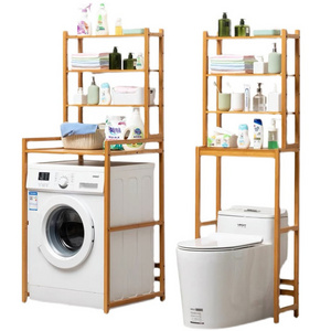 Multifunction Bathroom Laundry Save Space Bamboo Toilet Storage Shelf 3 Tier Over The Toilet Space Saver Organizer Rack