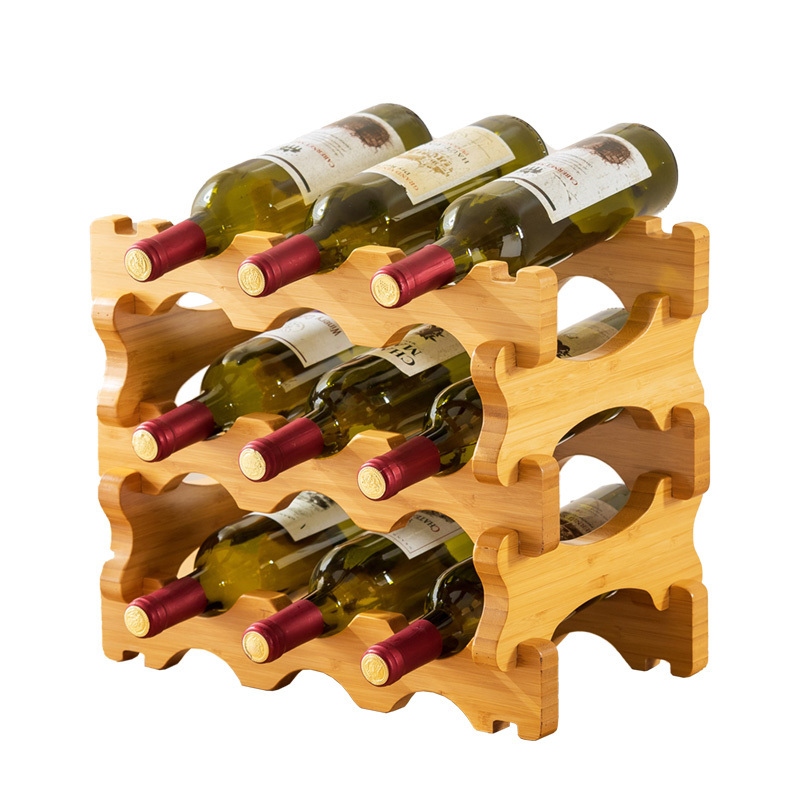 Wholesale  Modern bambu Wine Rack 2/3/4layers liquor rack Wine Shelf Kitchen Furniture