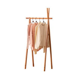 Simple wooden cloth and hat racks folding dismountable clothes hangers in bedroom