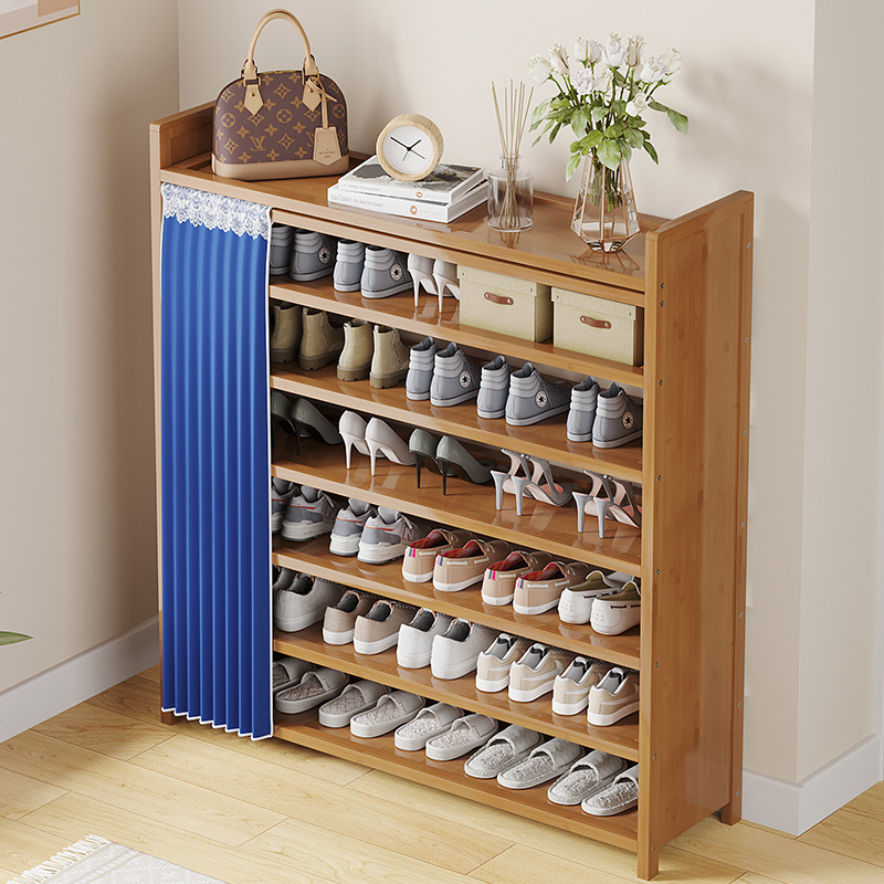 Factory Foldable Multilayer Natural Bamboo Shoe Rack Shoe Shelf Bamboo cabinet Save Space