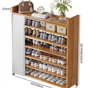 Factory Foldable Multilayer Natural Bamboo Shoe Rack Shoe Shelf Bamboo cabinet Save Space