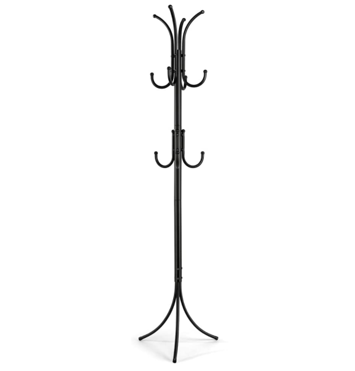 Coat Rack Freestanding Hat Hanger Holder 11 Hooks for Jacket Umbrella Tree Stand