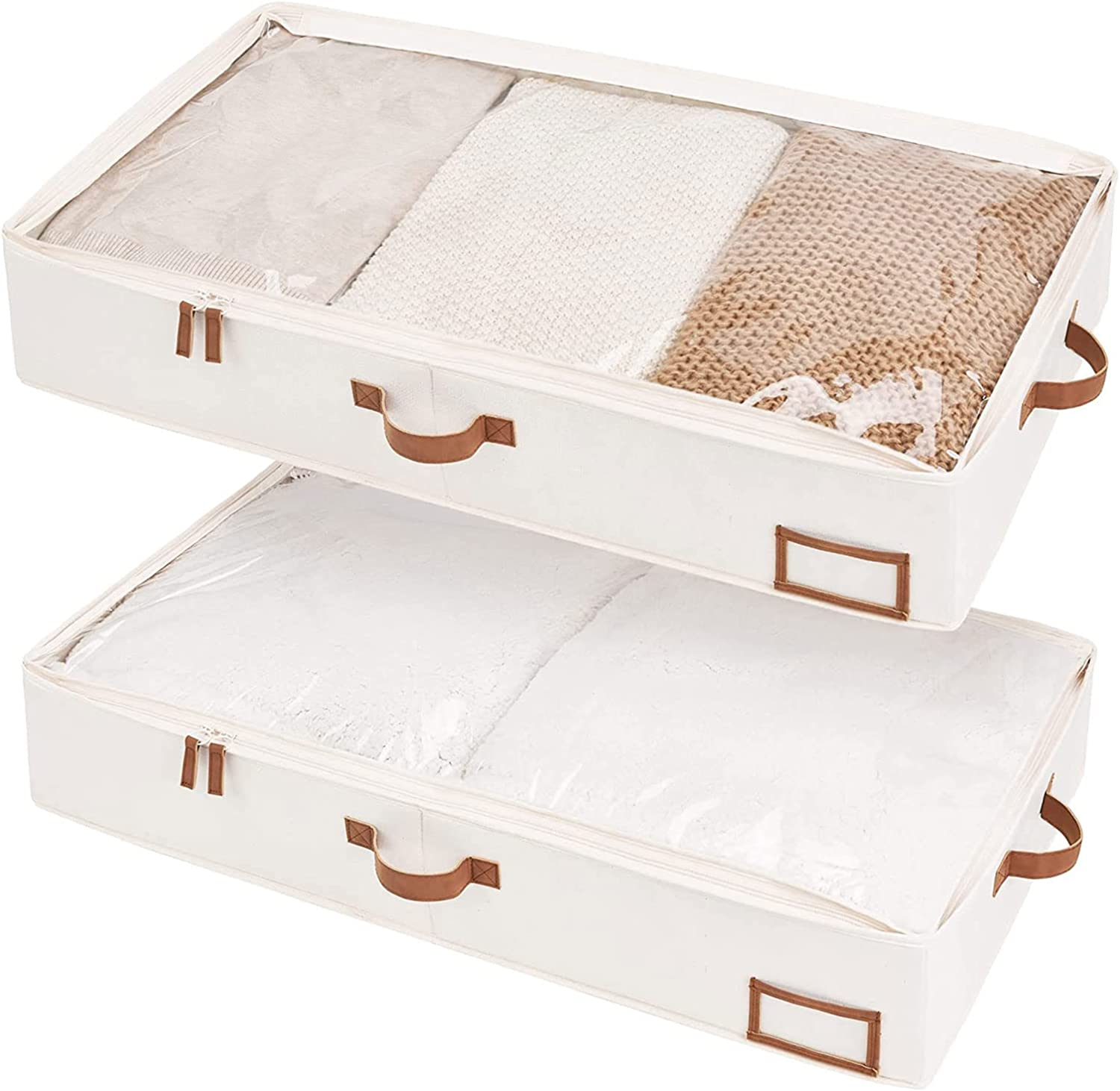 Storage Works Underbed Storage Box Under Bed Clothes Organizer With Sturdy Structure and Ultra Thick Fabric