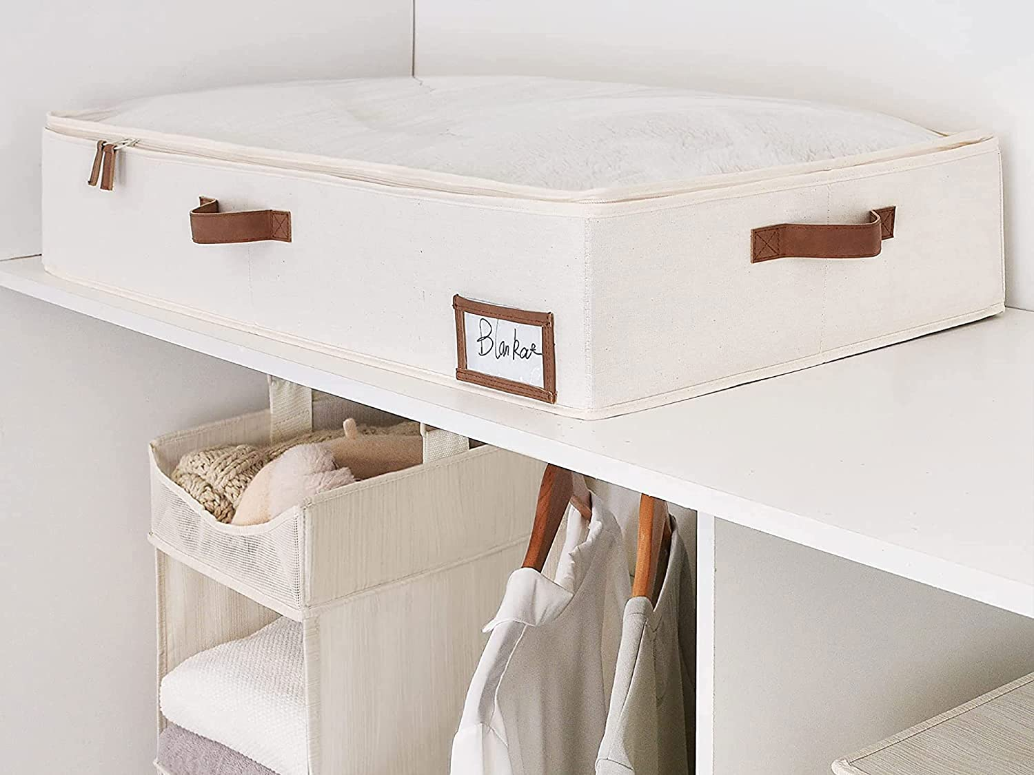 Storage Works Underbed Storage Box Under Bed Clothes Organizer With Sturdy Structure and Ultra Thick Fabric