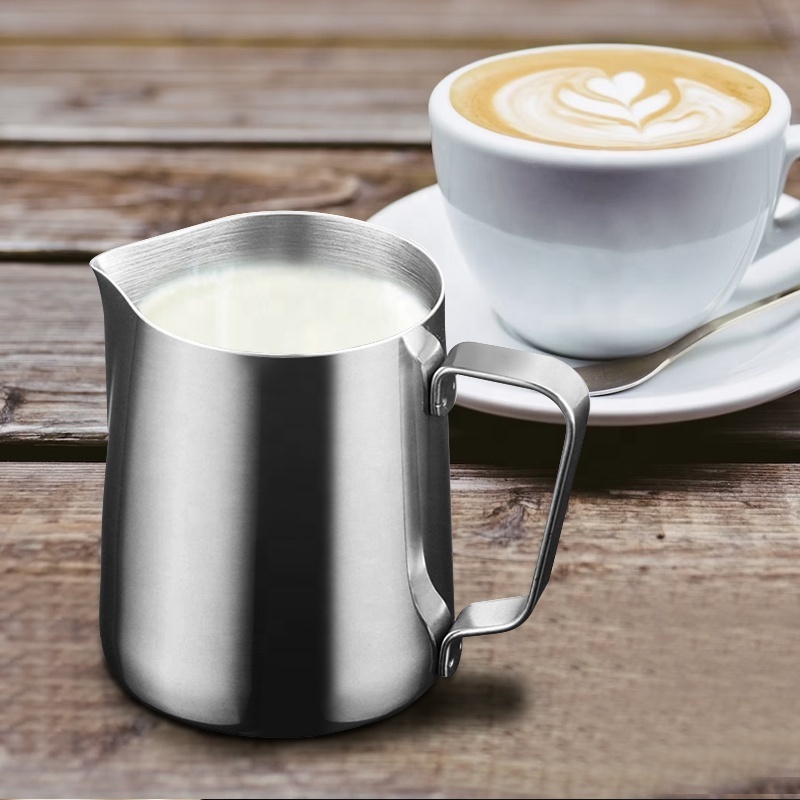 Customized 350ml 600ml 1000ml Espresso Steaming Coffee Pitcher Stainless Steel Latte Milk Frothing Jug Metal Pouring Pitcher