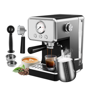 2024 New Design Semi-Automatic Ground Coffee Machine Espresso Maker Machine With Milk Frother