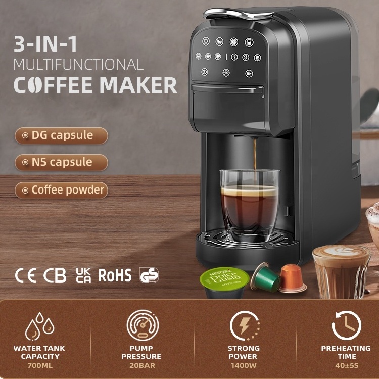 20Bar Multifunctional Stainless Steel Capsule Coffee Machine K Cup Coffee Maker With Tea