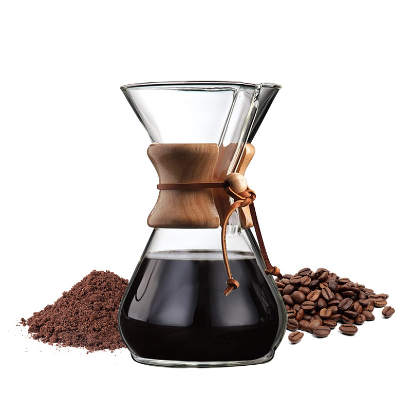 Pour Over Coffee Maker Set Coffee Server Pot with Glass Drip Filter Elegant Coffee Dripper Glass Carafe