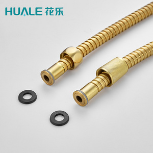 H008 gold color ss   shower flexible  hose  hot water flexible metal stainless steel bag packing shower hose for bathroom