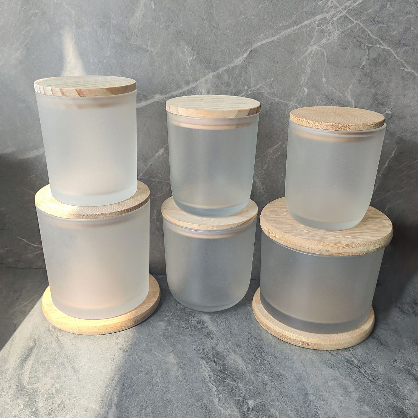 Wholesale Luxury Candle Glass Vessels With Lid And Box Candle Vessels For Candle Making