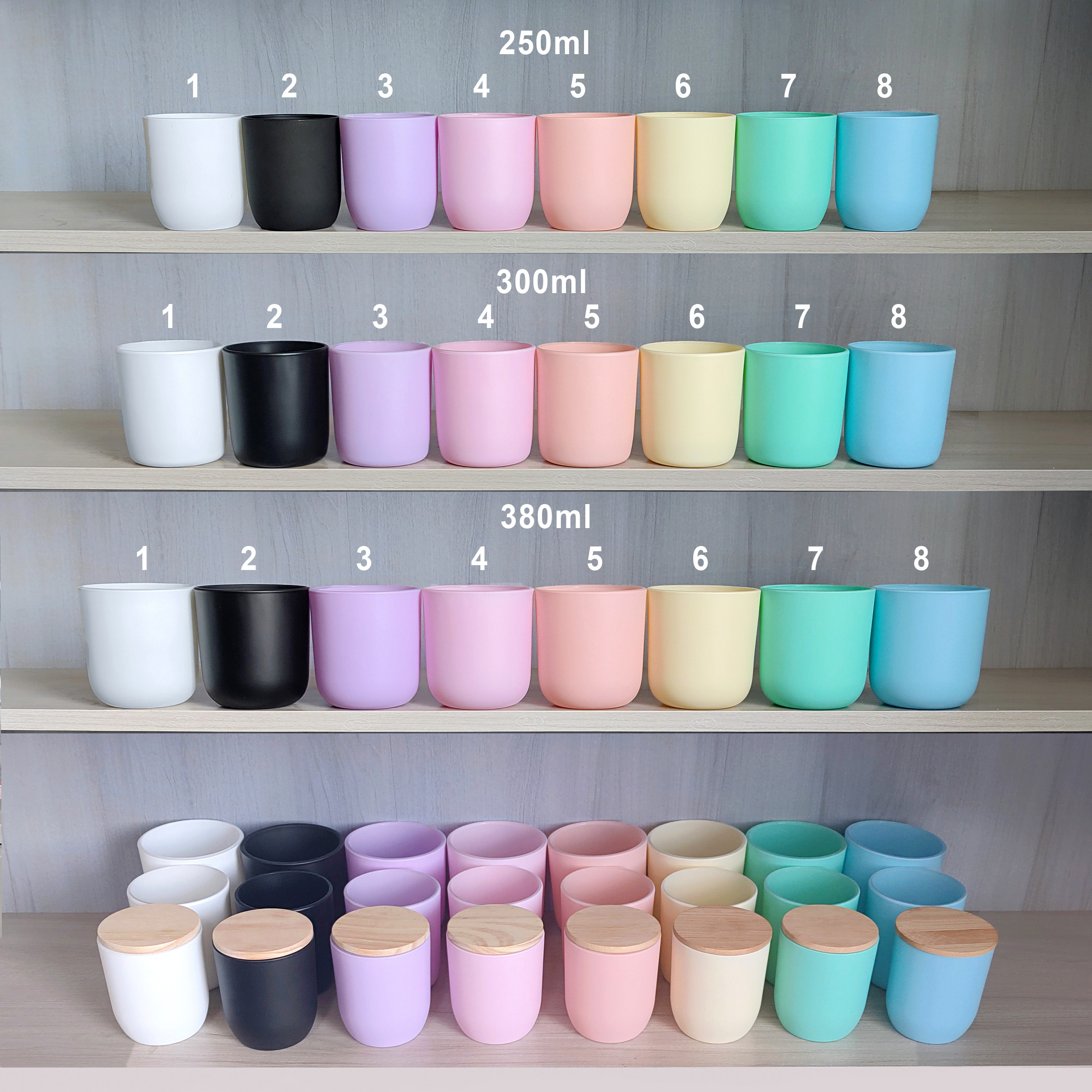 in stock Free Sample Morandi Color Round Bottom Candle Matte White Ceramic Candle Holder Jars Glass With Lid