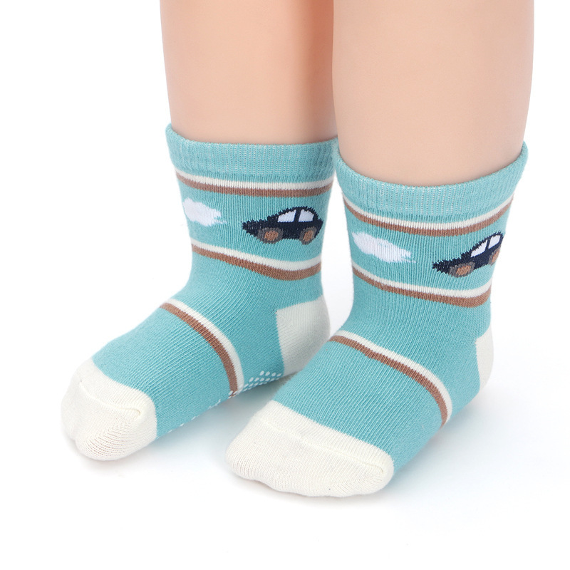 Hot Sale Baby Anti-Slip Home Socks Knitted Pattern Car Plane  Socks Baby  Boy Knit Cute Custom Cotton Dress Kids Socks