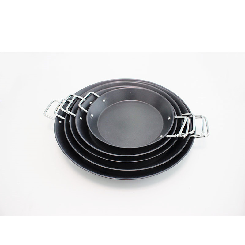 huo chu Black Steel Seasoned Carbon Steel Paella Pan Seafood Pasta Paella Cookware  Paella Wok Pan