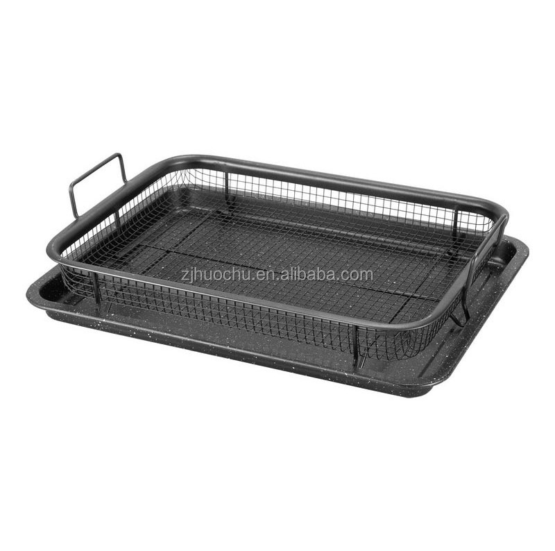 Copper Crispy Tray Oven Air Fryer, Durable Mesh Basket With Reinforced Ceramic Coating Tray, Cook With No Oil