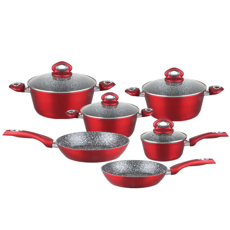 non stick pots Forged Aluminum non stick Cookware Set home use