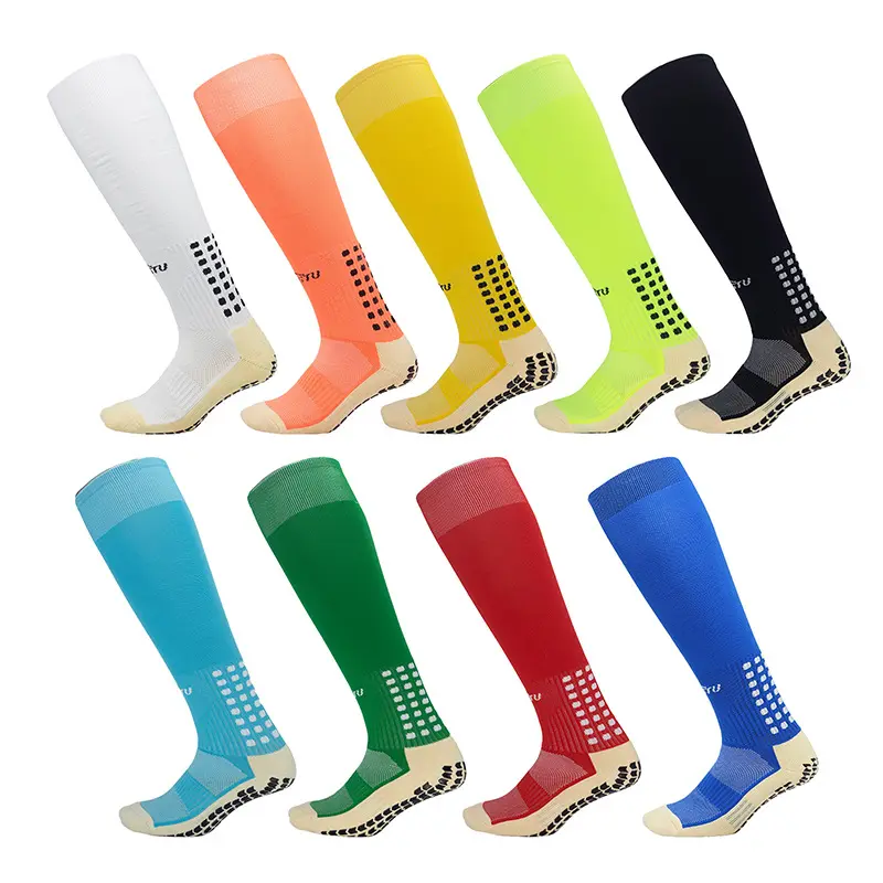 Non-slip Sole Football socks nylon towel sole adult tube knee breathable sweat cycling socks