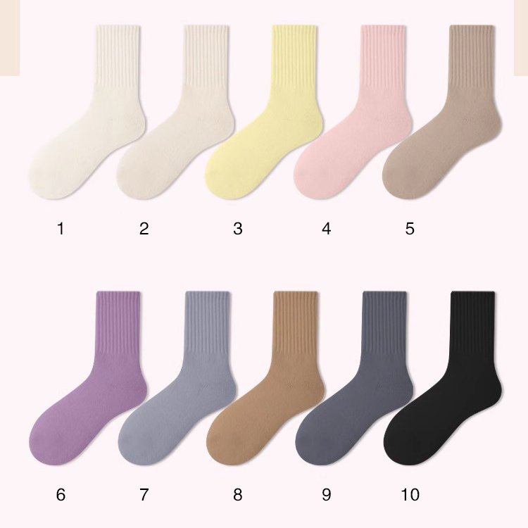 Cashmere socks women's autumn and winter mid-tube socks plus cashmere thickened plush stockings sleep winter warm snow socks