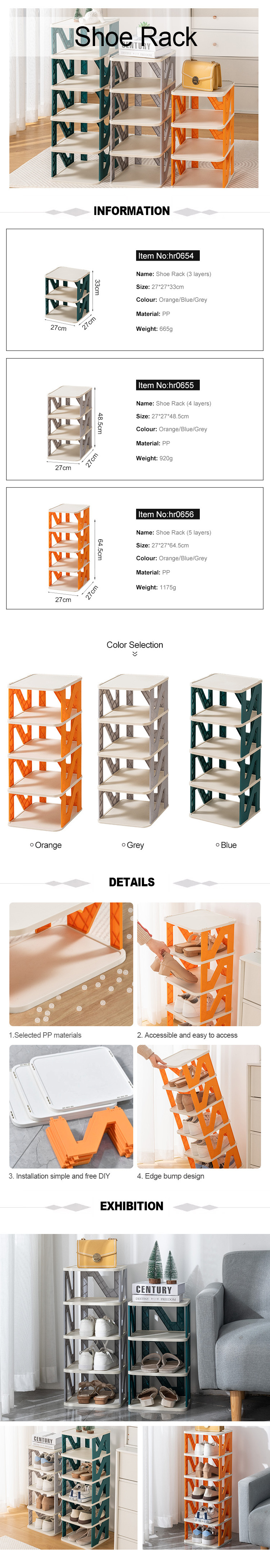 Multi-Tier Assembled Shoe Rack Multifunctional Foldable Shoe Rack For ...