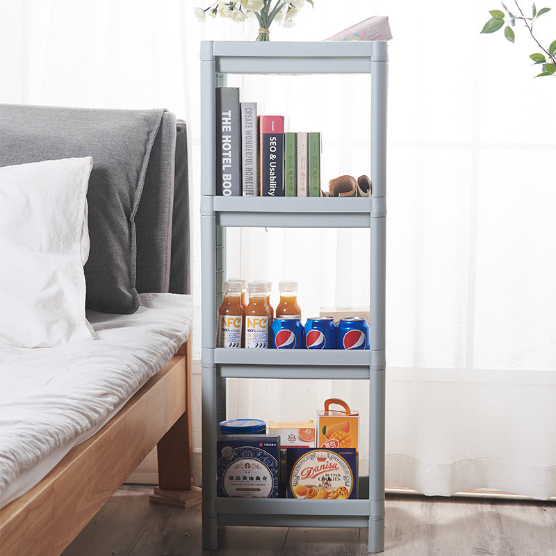 Bedroom multi layers shelf Closet entryway dorm room 4 tiers plastic shelf