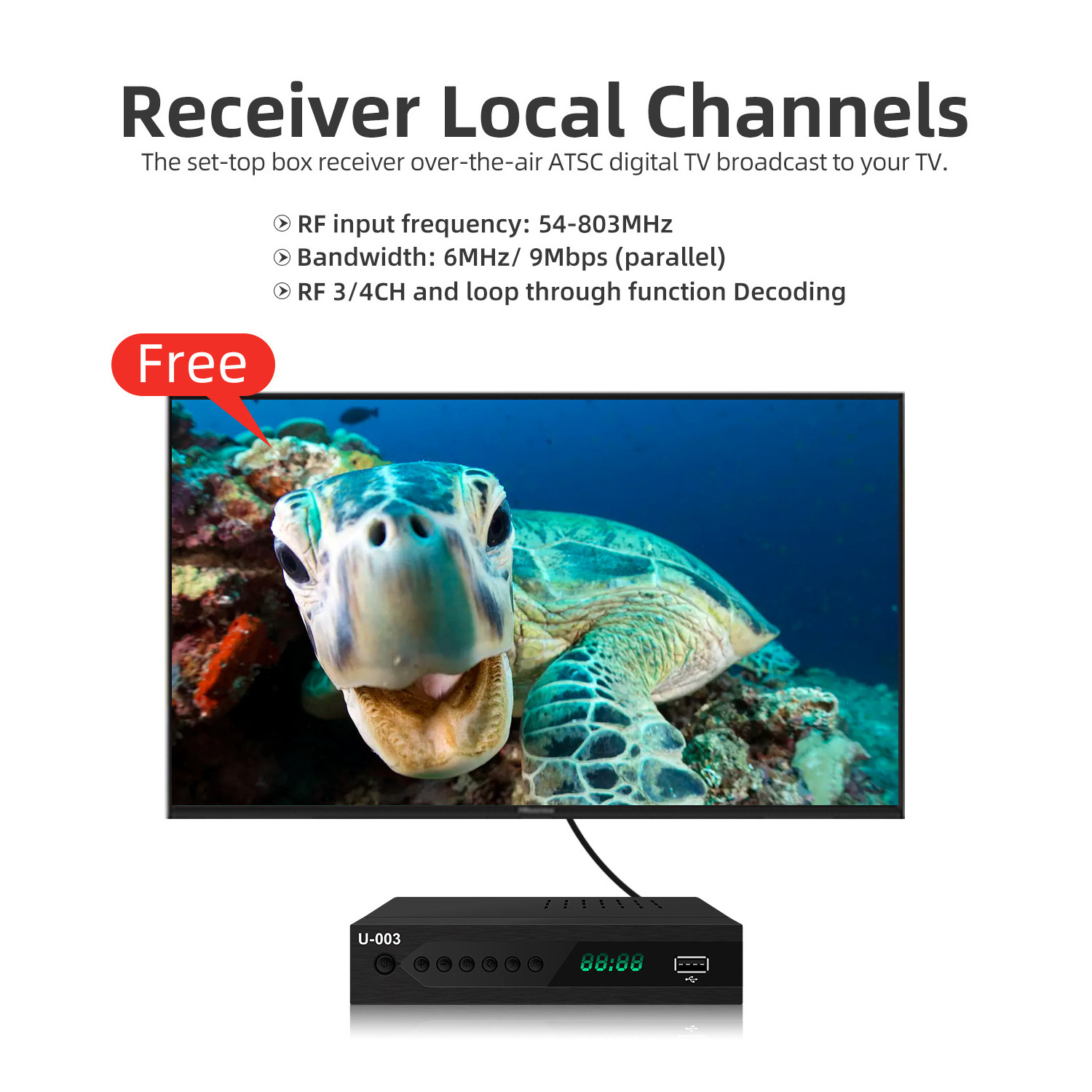 High Quality ATSC U003 TV Receiver Digital TV Box Set-top Box Receiver DVD Decoder